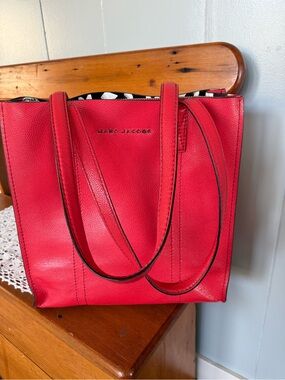 Marc Jacobs Bright Red Pebbled Leather Tote